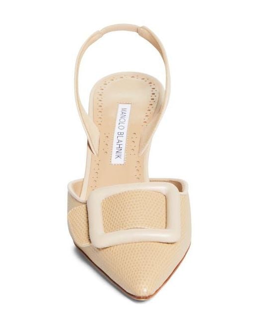 Manolo Blahnik Natural Mayslibi Slingback Pump