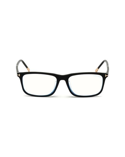 Tom Ford Brown 57Mm Rectangular Light Blocking Optical Glasses for men
