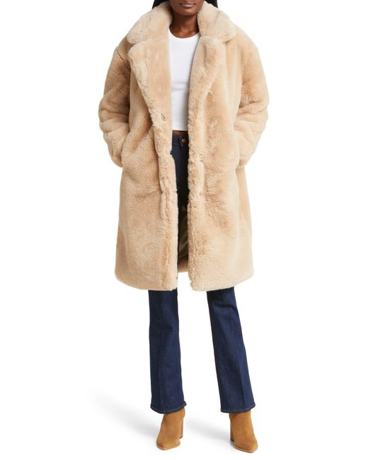 Blank NYC Natural Faux Fur Coat