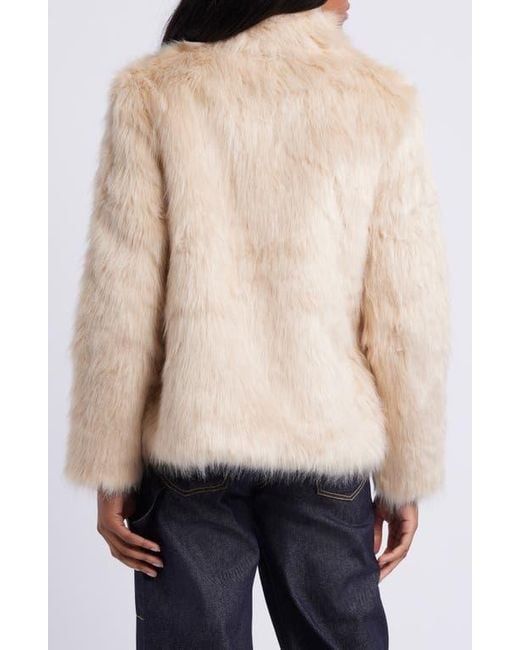 Lioness Blue Bada Bing Open Front Faux Fur Coat