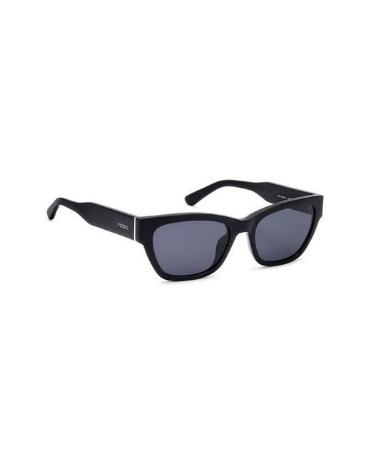 Fossil Blue 55Mm Rectangular Sunglasses