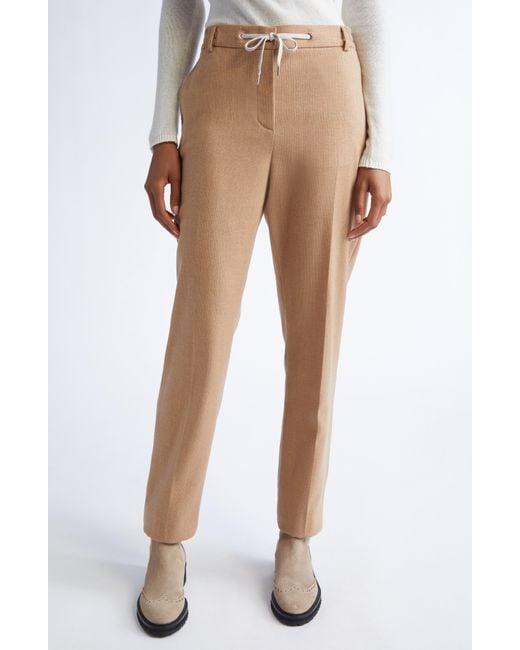 Eleventy Brown Drawstring Waist Virgin Wool Pants