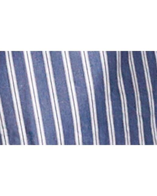 BILLY T Blue Juliet Lace & Ruffle Cotton Blend Top