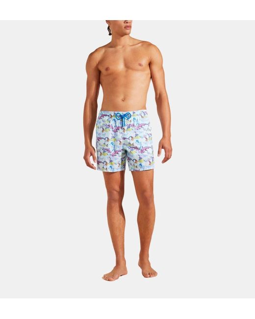 Vilebrequin Blue French History Ultra-light And Packable Swim Trunks for men