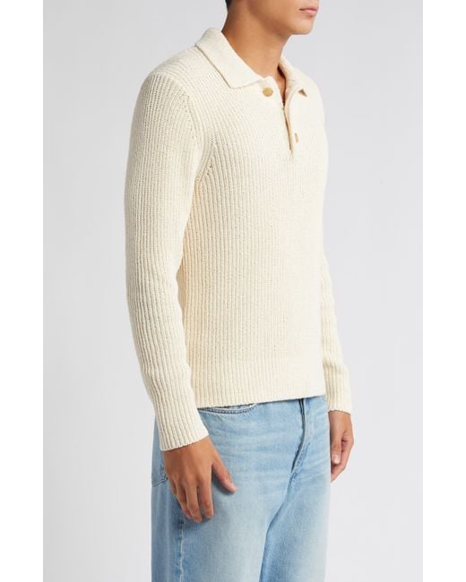 Vince Natural Ribbed Polo Sweater for men