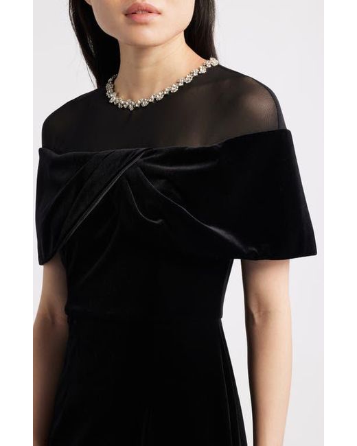 Vince Camuto Rhinestone & Illusion Lace Detail Velvet Cocktail Sheath Dress in Black | Lyst Vince Camuto Rhinestone & Illusion Lace Detail Velvet Cocktail Sheath Dress in Black | Lyst