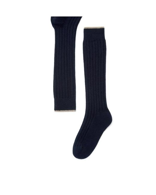 Brunello Cucinelli Blue Rib Knit Socks for men