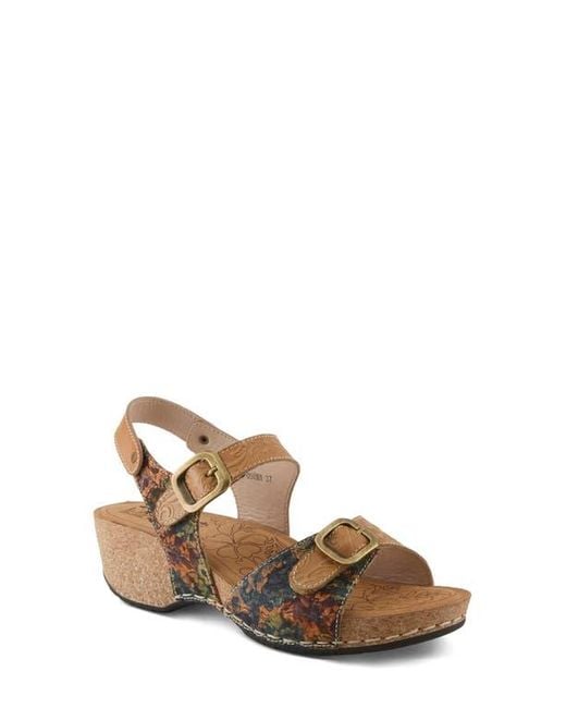 Spring Step Brown Osuna Ankle Strap Platform Sandal