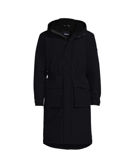 Lands' End Black Squall Waterproof Insulated Winter Stadium Coat for men