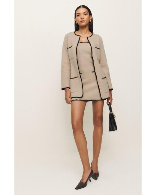 Reformation Natural Isabelle Regenerative Wool Embroidered Minidress
