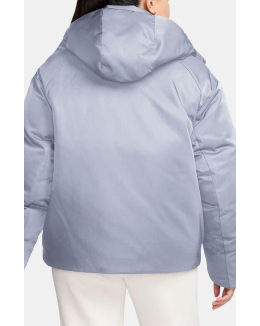 Nike Blue Flight Down Jacket With Removable Hood