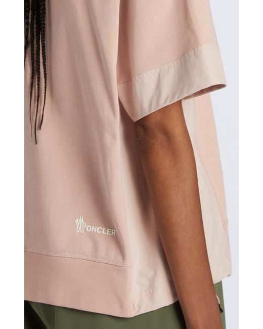 Moncler Green Logo Drawcord Hem Cotton T-Shirt
