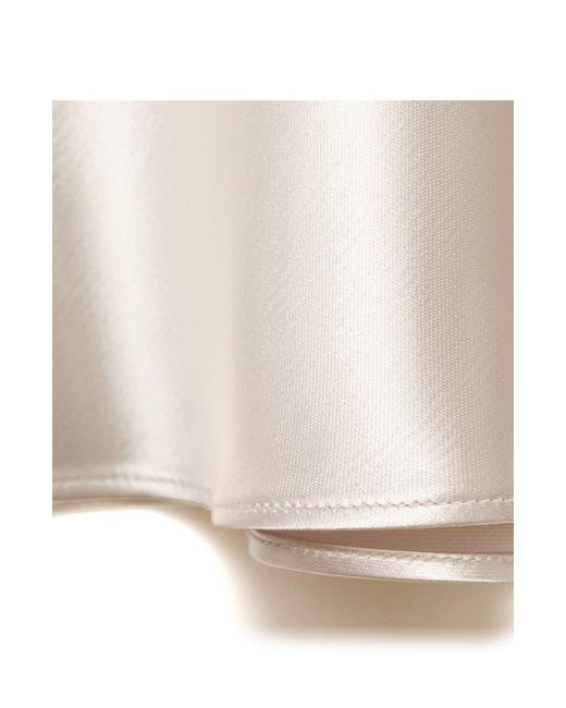 Mango White Bias Cut Satin Midi Skirt