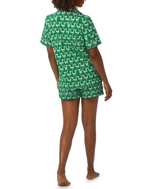 Bedhead Green Print Stretch Organic Cotton Jersey Short Pajamas