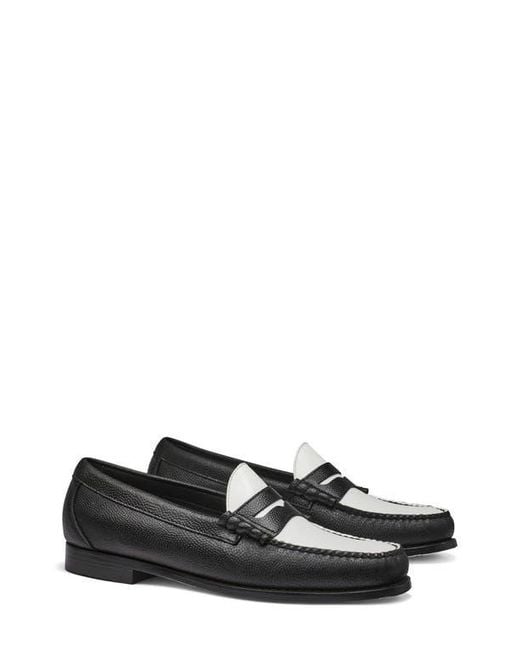 G.H.BASS Black X Reigning Champ Larson Weejuns Two Tone Penny Loafer for men