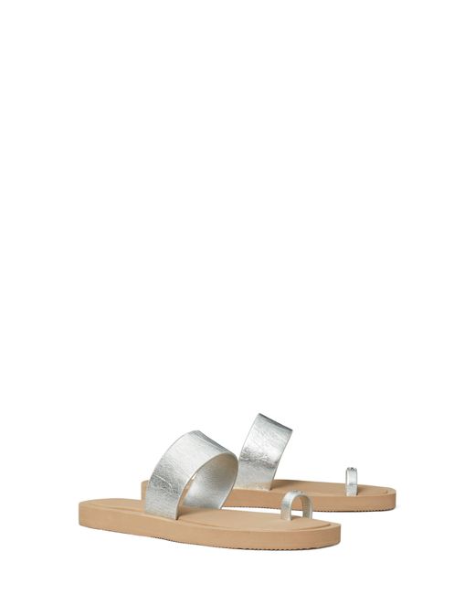 Tory Burch White Toe Loop Sandal