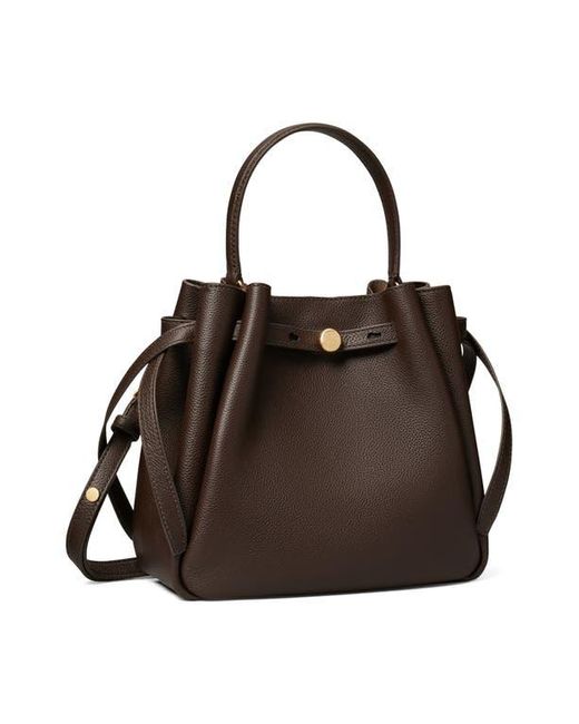 Tory Burch Black Romy Pebble Leather Bucket Bag