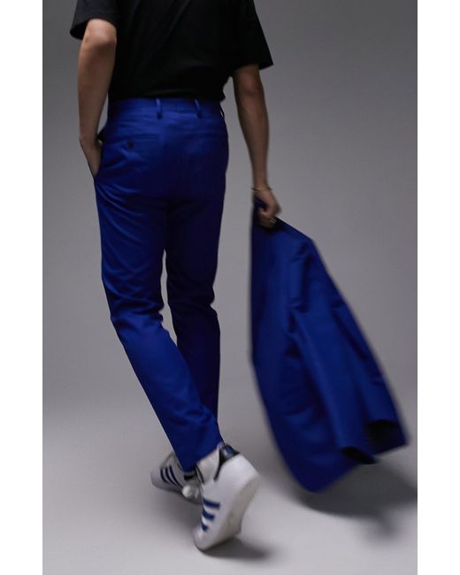 Topman Blue Slim Suit Pants for men