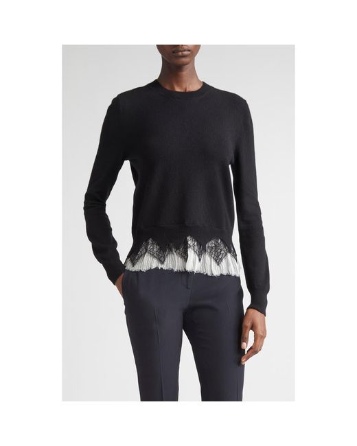 Alexander McQueen Black Cobweb Lace Wool & Cashmere Sweater