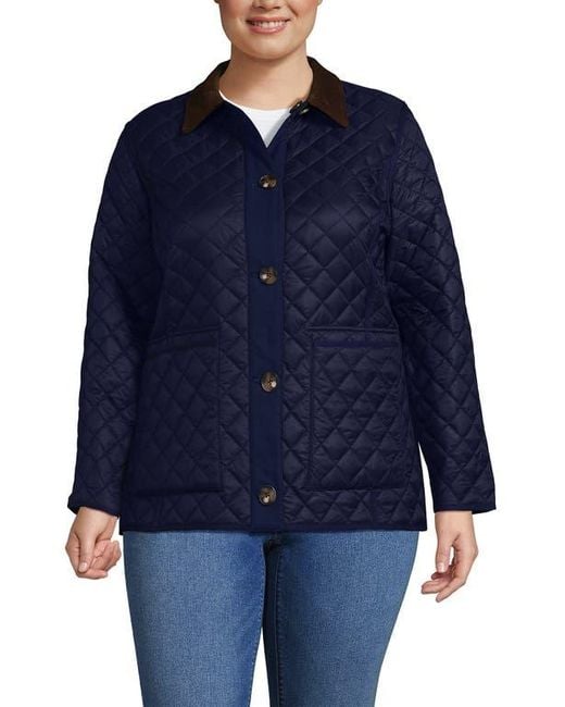 Lands' End Blue Reversible Barn Quilted Jacket