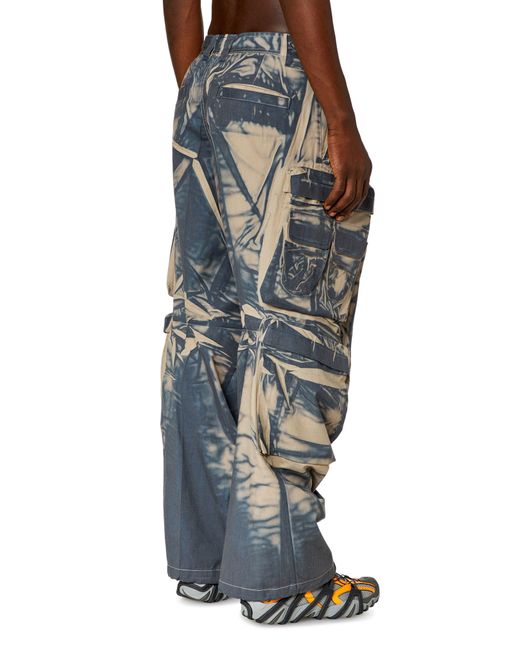 DIESEL Black Diesel P-hugh Print Cargo Pants for men