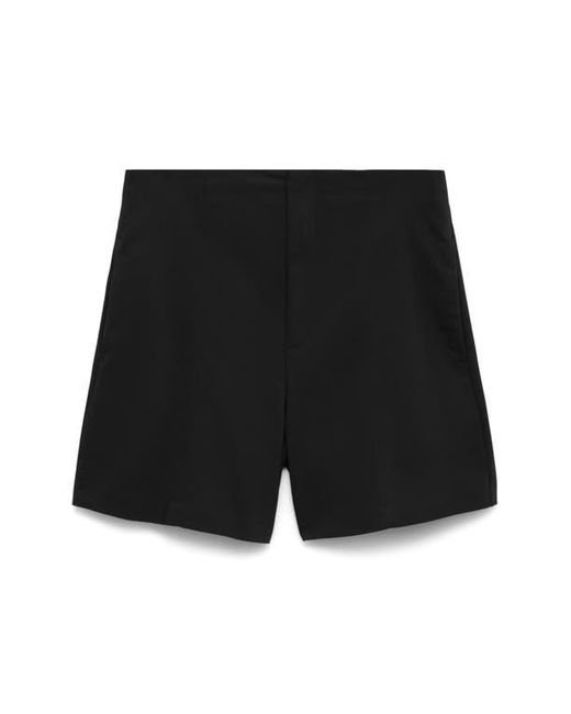 Mango Black High Waist Cotton Shorts