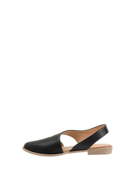 BUENO Black Bianca Perf Slingback Pointed Toe Flat