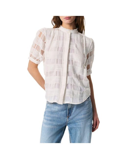 Rag & Bone White Jordan Plaid Weave Button-Up Shirt