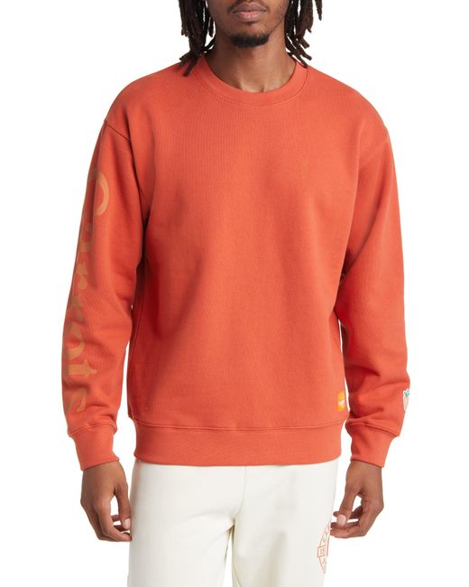 Carrots Orange Wordmark Cotton Logo Graphic Sweatshirt for men