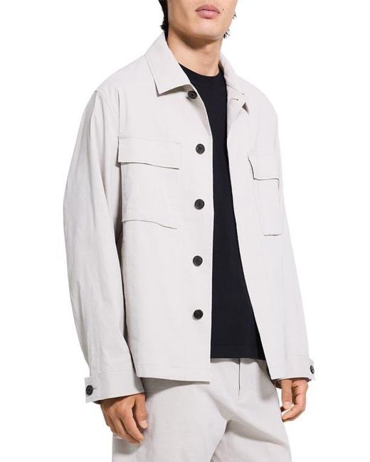 Theory White Mod Linen Blend Field Jacket for men