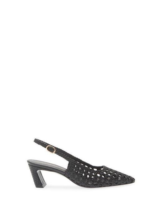 Stuart Weitzman White Stassi Woven Slingback Pump