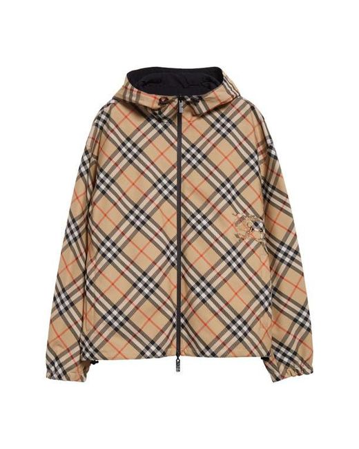 Burberry Brown Trafford Check Reversible Jacket for men