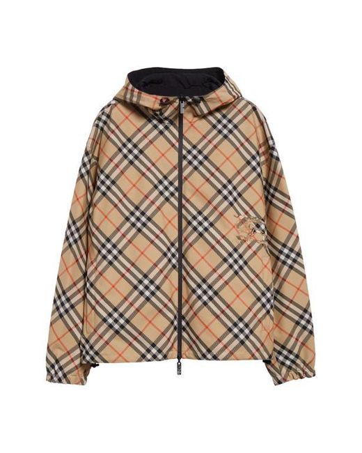 Burberry Brown Trafford Check Reversible Jacket for men
