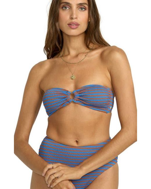 Billabong Blue Summer Stripe Bandeau Swim Top
