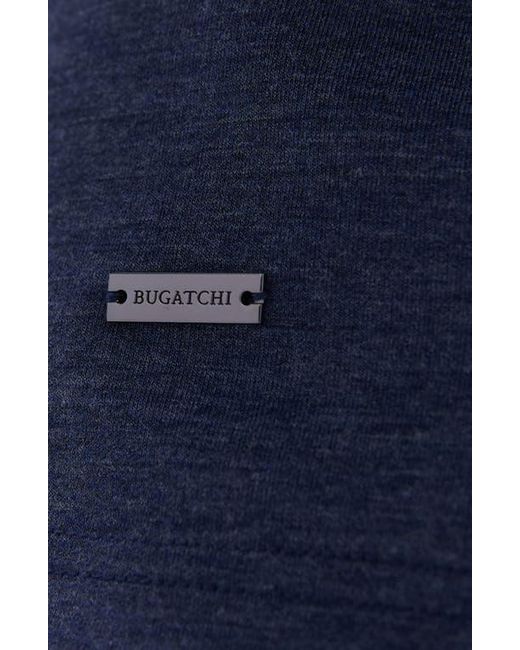 Bugatchi Blue Quarter Zip Performance Pullover for men