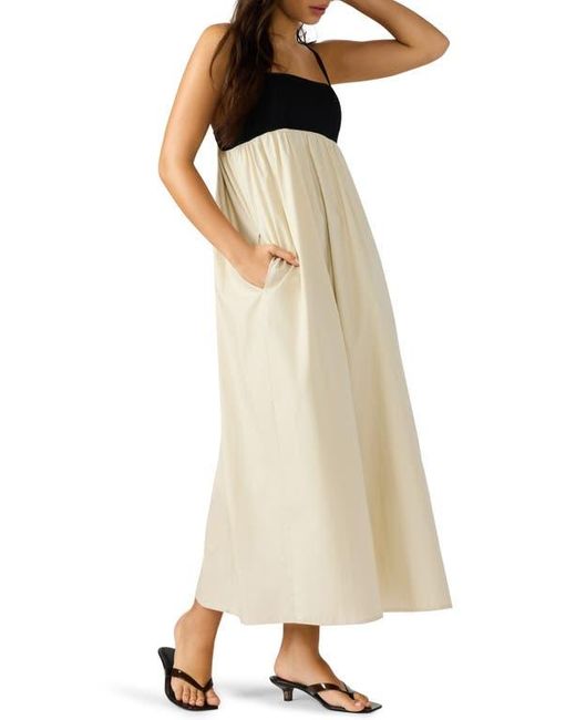 Steve Madden Natural Emmaline Empire Waist Cotton Poplin Maxi Dress