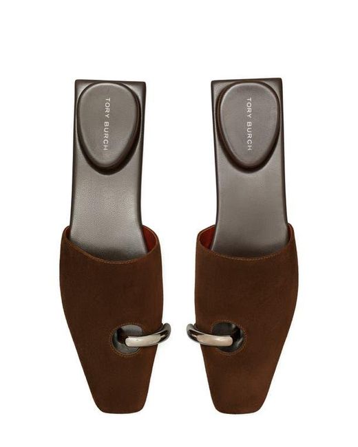 Tory Burch Brown Pierced Mule