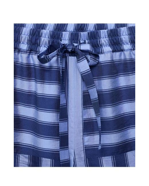 Mango Blue Stripe Wide Leg Pajama Pants