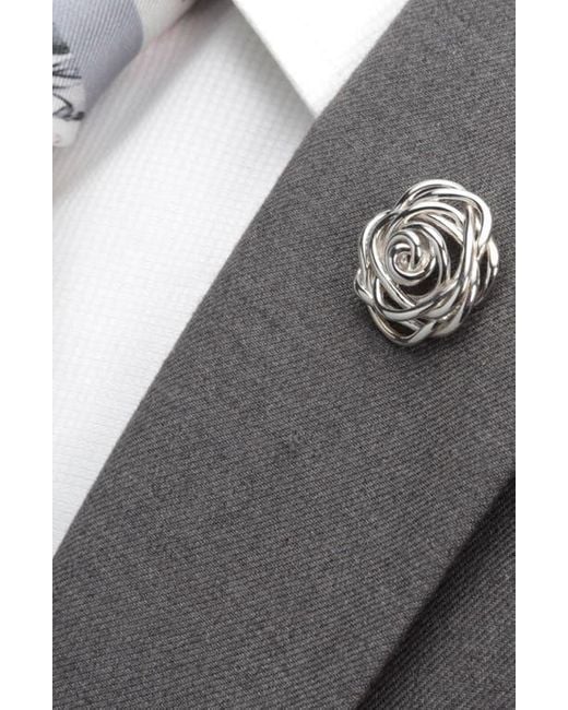 Cufflinks Inc. Metallic Sterling Rose Cuff Links for men