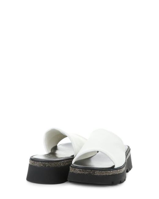 Bos. & Co. White Counsil Platform Slide Sandal