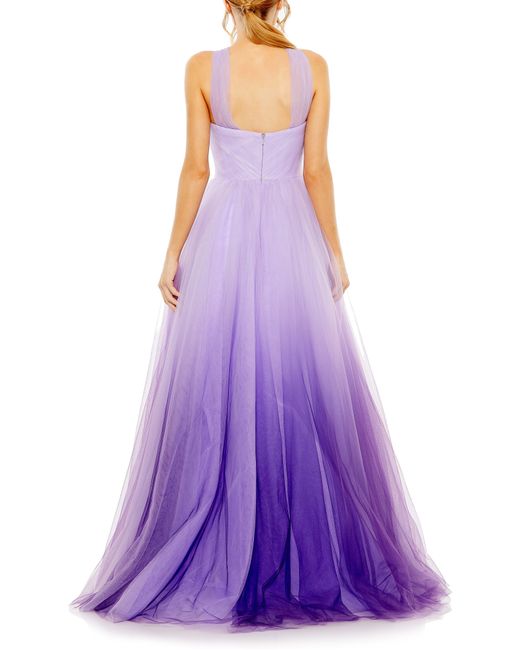Mac Duggal Purple Ombré Tulle Gown