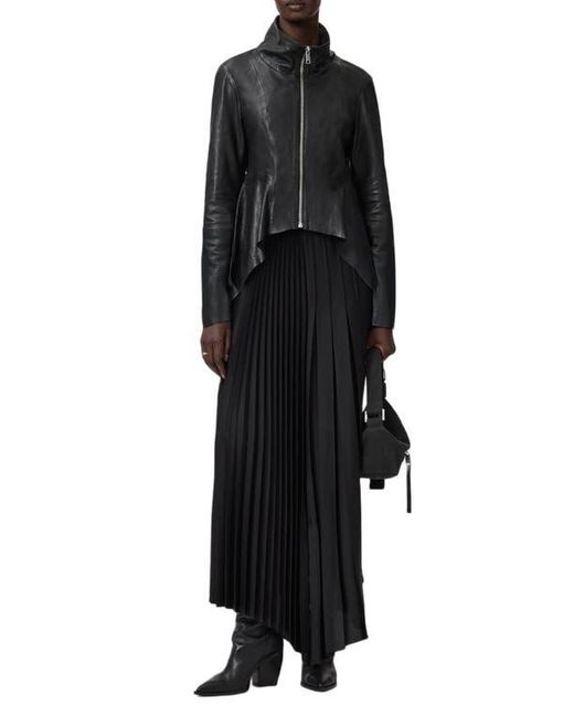 AllSaints Black Grace Leather Biker Jacket