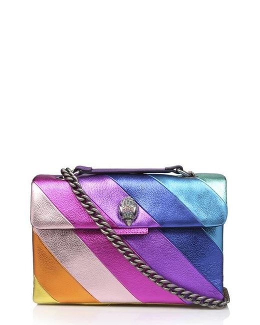 Kurt Geiger Purple Large Kensington Leather Crossbody Bag