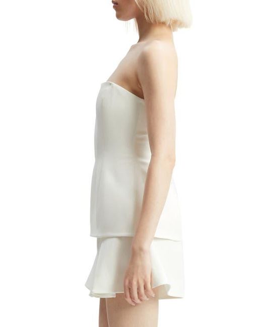 Bardot White Helenia Longline Strapless Crepe Top