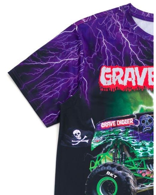 MONSTER JAM Purple Graphic T-Shirt for men