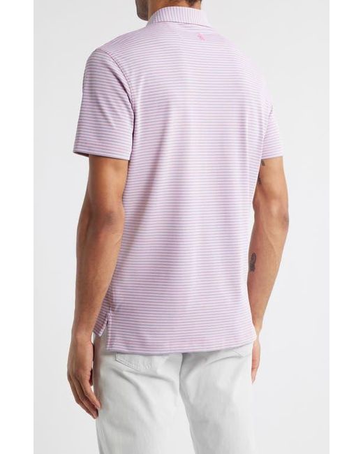 Johnnie-o Purple Stetsons Stripe Performance Polo for men