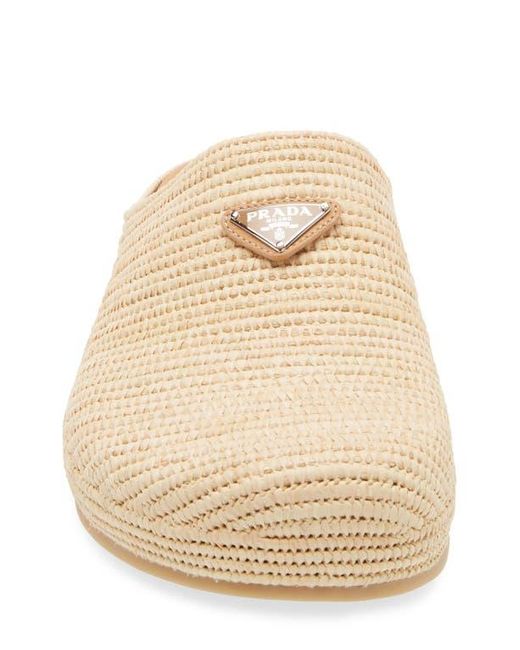 Prada White Crocheted Raffia Mule for men