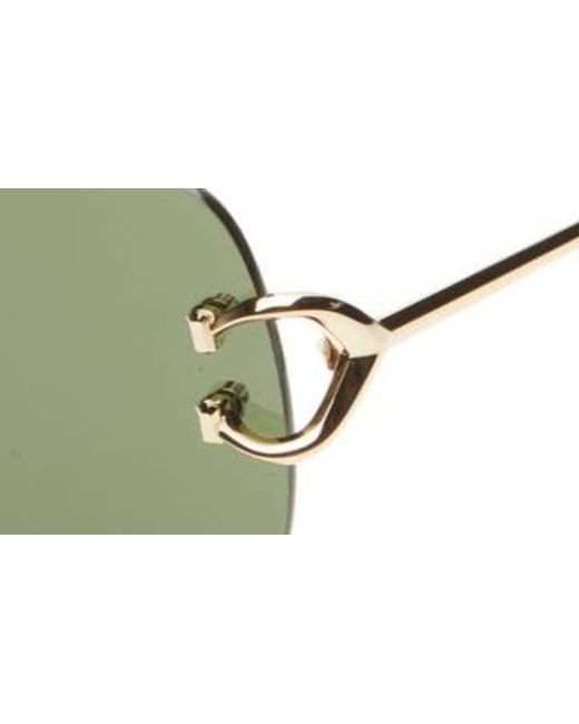 Cartier Green 59Mm Rimless Rectangular Sunglasses for men