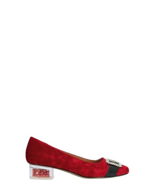 J. Reneé Red Kreengle Square Toe Pump