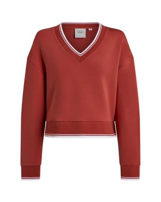 Varley Red Blithe Crop Sweatshirt